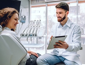 Patient at dental for oral cancer screening in Manchester