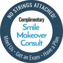 Complimentary smile makeover consultation badge