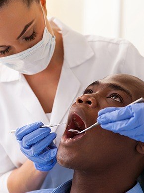 Man during dental exam