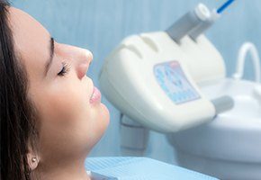 Relaxed woman in dental chair